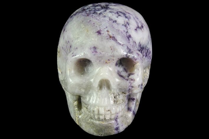 Realistic, Carved Chevron (Banded) Amethyst Skull #116482